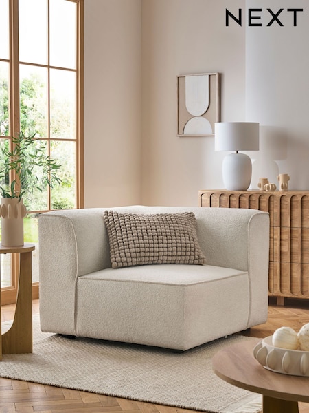 Casual Boucle Oyster Single Corner Piece Alba Modular Sofa (K83154) | £499