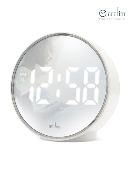 Acctim Clocks White Il Giro Round LED Alarm Clock with USB (K83172) | £30