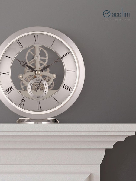 Acctim Clocks Silver Millendon Round Skeleton Mantel Clock (K83190) | £115