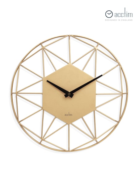 Acctim Clocks Gold Alva 30cm Metal Wire Wall Clock (K83196) | £45