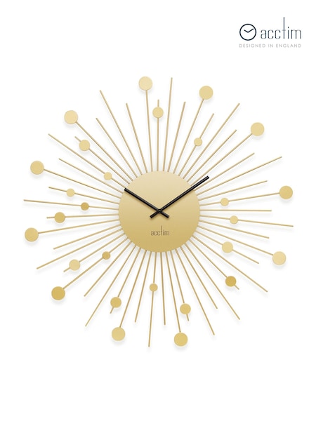 Acctim Clocks Matt Brass Brielle 50cm Starburst Wall Clock (K83219) | £65