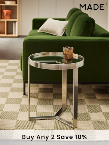 MADE.COM Brushed Steel Aula Side Table (K83617) | £219