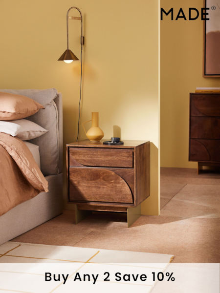 MADE.COM Brown Keala Mango Wood Bedside Table (K83917) | £299