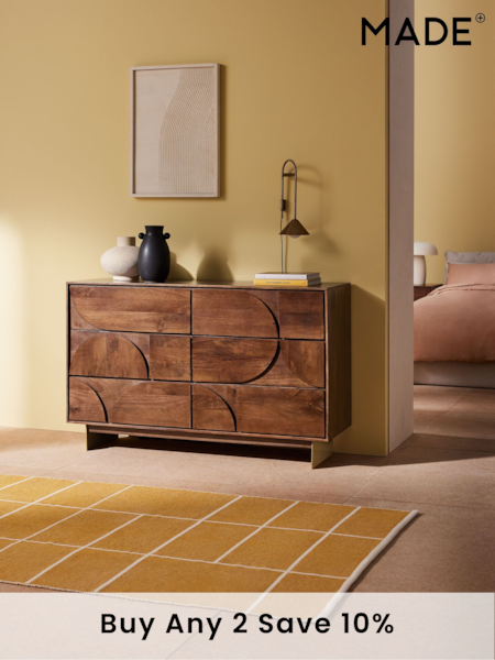 MADE.COM Brown Keala Mango Wood 6 Drawer Chest of Drawers (K83949) | £899