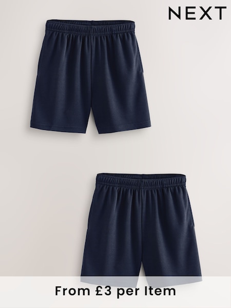 Navy Blue 2 Pack Sports Shorts (3-16yrs) (K84065) | £6 - £18