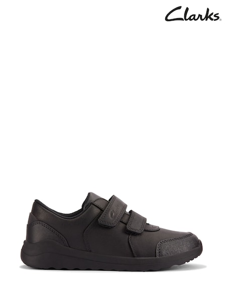 Clarks Black Wide Fit (G) Leather Daze Step Shoes (K84130) | £42 - £44