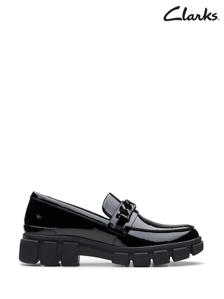 Clarks Black Patent Standard Fit (F) Leather Evyn Walk Shoes (K84188) | £52 - £54