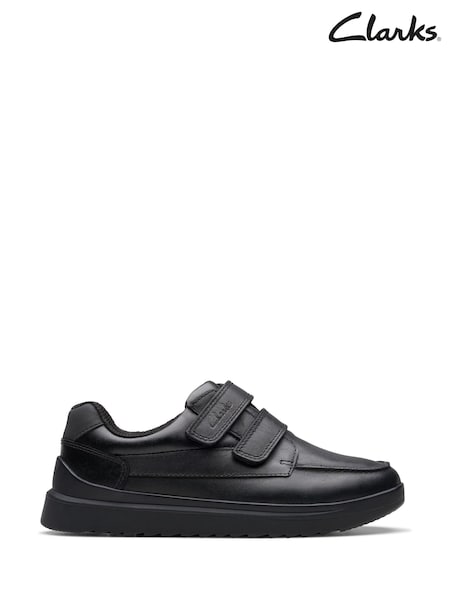 Clarks Black Standard Fit (F) Leather Keelan Flare Shoes (K84195) | £50 - £52