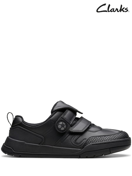 Clarks Black Wide Fit (G) Leather Laser Track Shoes (K84216) | £48 - £50