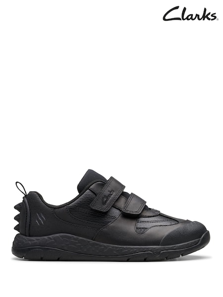Clarks Black Extra Wide Fit (H) Leather Steggy Pace Shoes (K84264) | £46 - £50