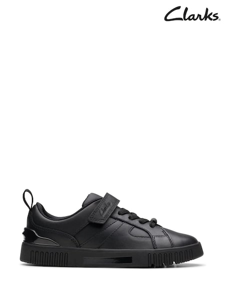 Clarks Black Standard Fit (F) Leather Oslo Sky Shoes (K84281) | £48