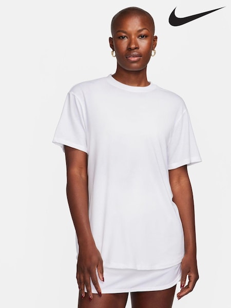 Nike White Dri-Fit One Relaxed Short Sleeve Top (K84362) | £33