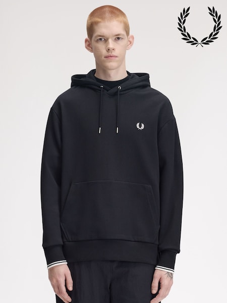 Black - Regular Fred Perry Tipped Hoodie