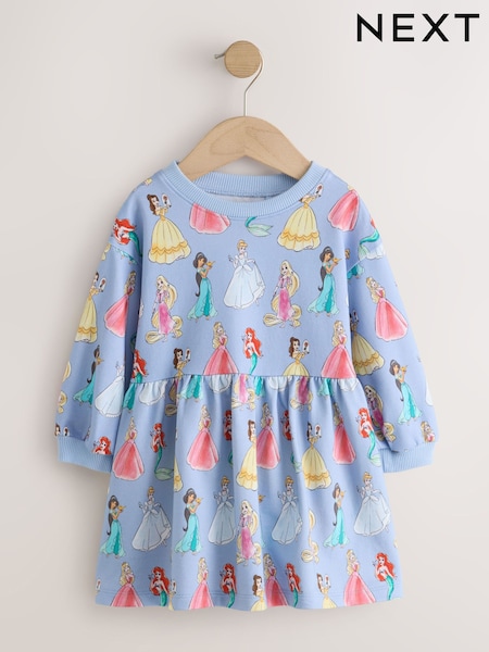 Blue - Disney Princesses Long Sleeve Sweat Dress (9mths-7yrs)