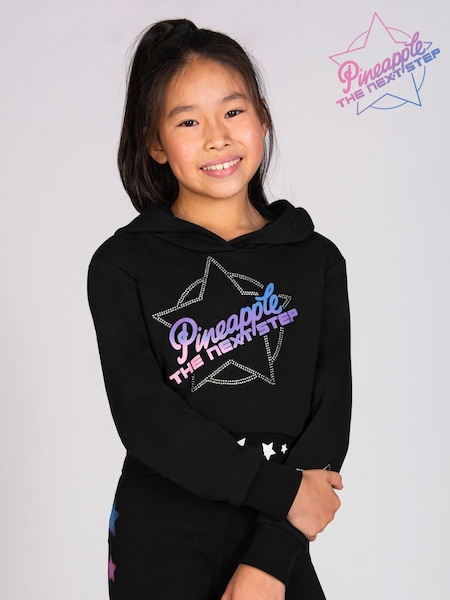Pineapple Black X The Next Step Logo Crop Hoodie (K84977) | £27