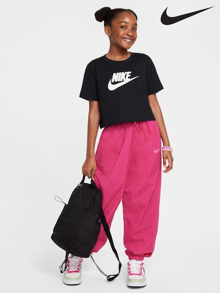 Nike Black Cropped 100% Cotton T-Shirt (K85183) | £20