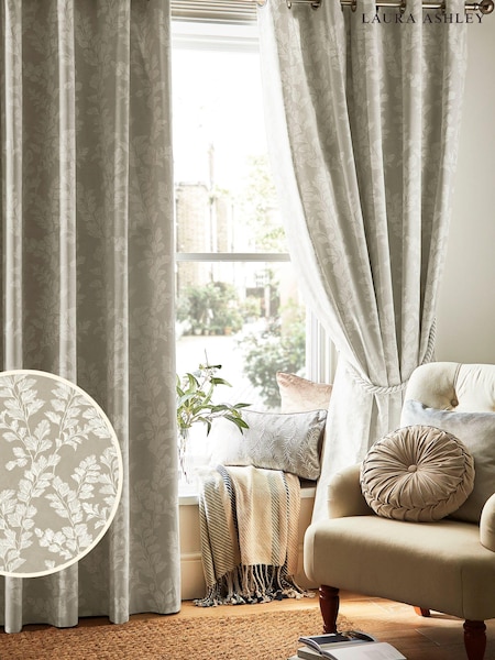 Laura Ashley Natural Waxham Eyelet Lined Curtains (K85252) | £65 - £180