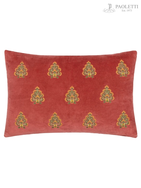 Riva Paoletti Regal Rose Rennes Cotton Velvet Embroidered Cushion (K85389) | £30