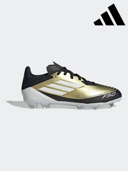 adidas Gold/White Messi F50 Kids League Firm/Multi-Ground Boots (K85519) | £50