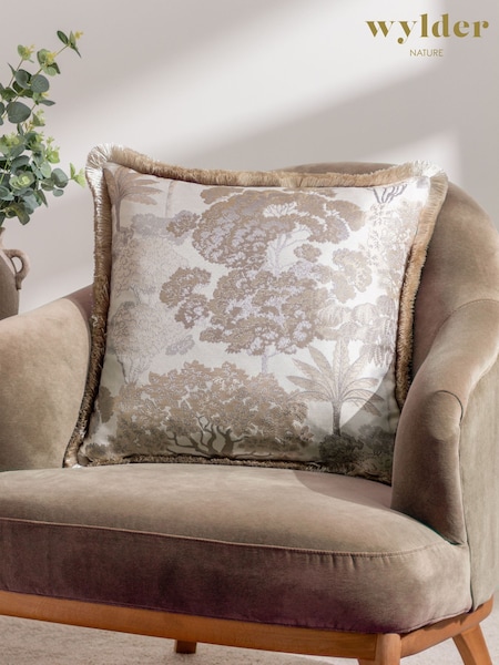 Wylder Natural Woodlands Floral Jacquard Cushion (K85588) | £28