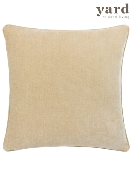 Yard Natural Beige 50 x 50cm Heavy Chenille Velvet Piped Feather Filled Cushion (K85591) | £24