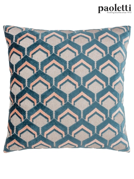 Riva Paoletti Smoke/Rose 45 x 45cm Ledbury Velvet Jacquard Cushion (K85598) | £20