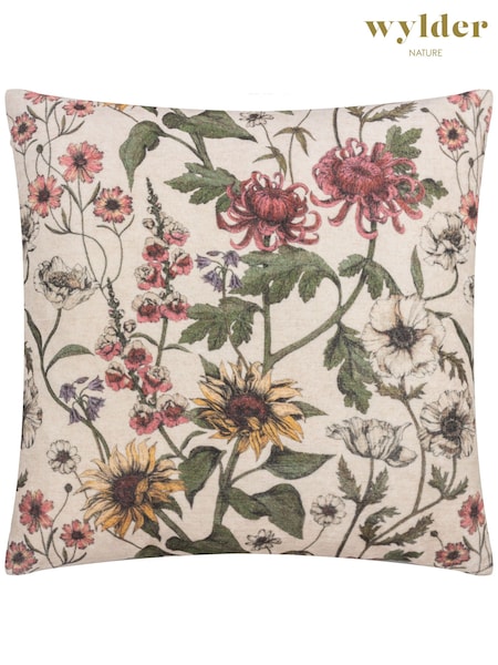 Wylder Multicolour Wallflower Floral 100% Cotton Cushion (K85607) | £26