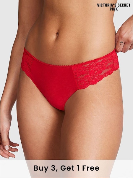 Victoria's Secret PINK Red Pepper Lace Thong Knickers (K86399) | £9