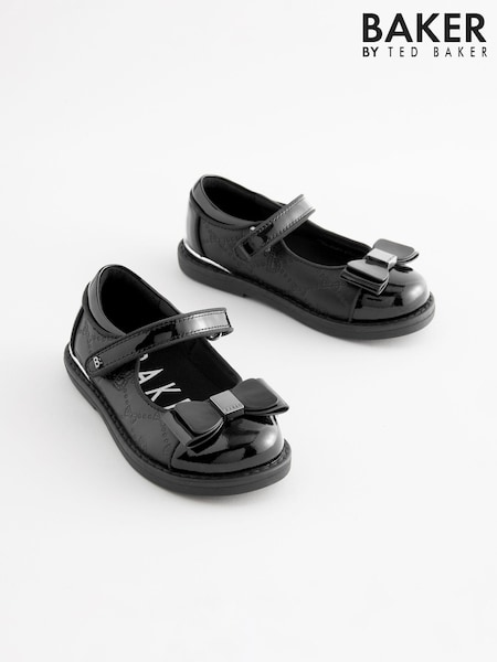 Baker by Ted Baker Girls Black Mary Jane Shoes with Bow (K86432) | £44 - £46