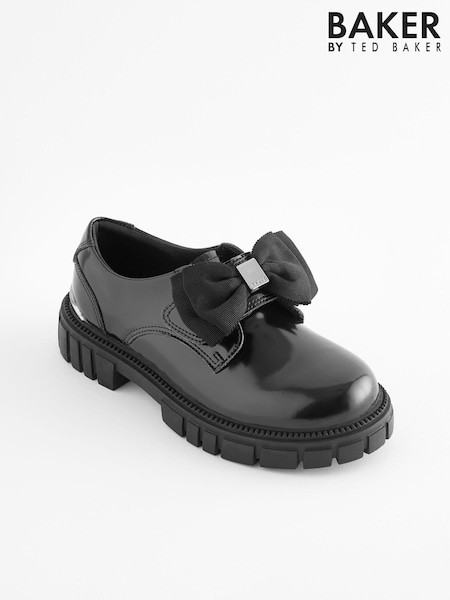 Baker by Ted Baker Girls Black Chunky Shoes with Bow (K86481) | £52 - £54