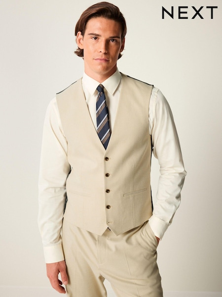 Neutral Flannel Suit Waistcoat (K86525) | £45