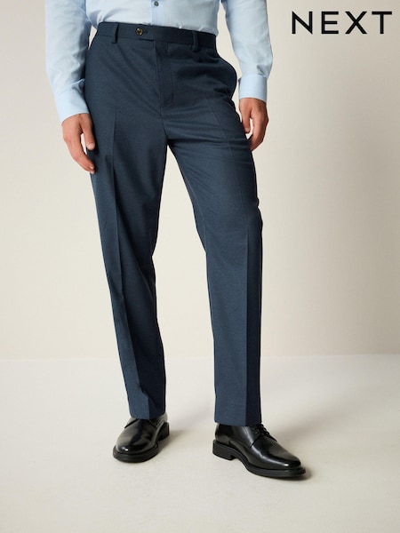 Blue Slim Fit Textured Flannel Suit Trousers (K86561) | £45