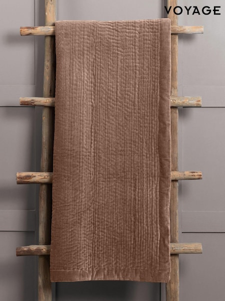 Voyage Coral Haze Velvet 100% Cotton Throw (K86638) | £130
