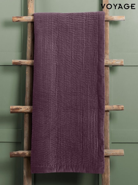 Voyage Plum Purple Haze Velvet 100% Cotton Throw (K86644) | £130