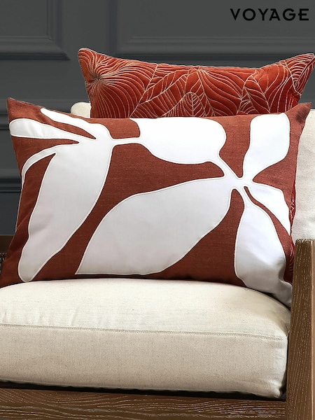 Voyage Cinnamon Aspin Floral 100% Cotton Cushion (K87640) | £36