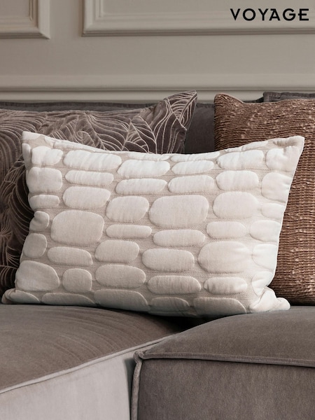 Voyage Quartz Cream 40 x 60cm Boulder Velvet Cushion (K87697) | £36