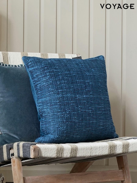 Voyage Bluebell 50 x 50cm Rainfall Textured Pleated Cushion (K87840) | £30