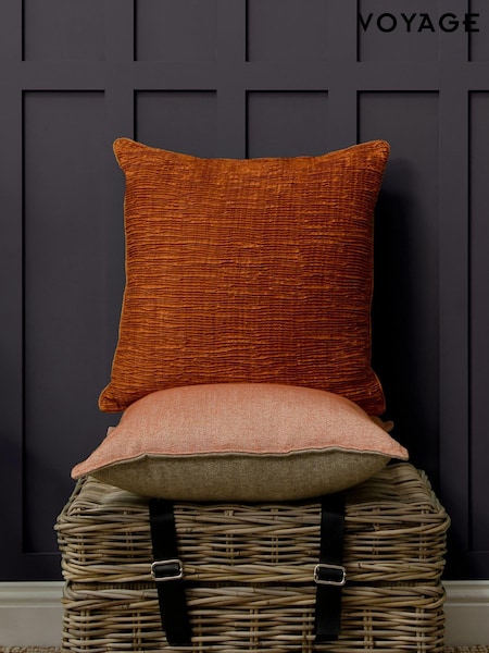 Voyage Cinnamon 50 x 50cm Rainfall Textured Pleated Cushion (K87849) | £30