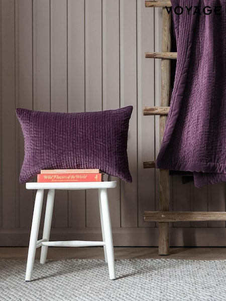 Voyage Plum 40 x 60cm Haze Velvet Cushion (K87854) | £34