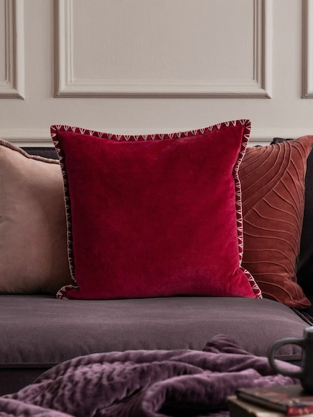 Voyage Pomegranate Stitch Plain Blanket Stitched Cushion (K87870) | £32