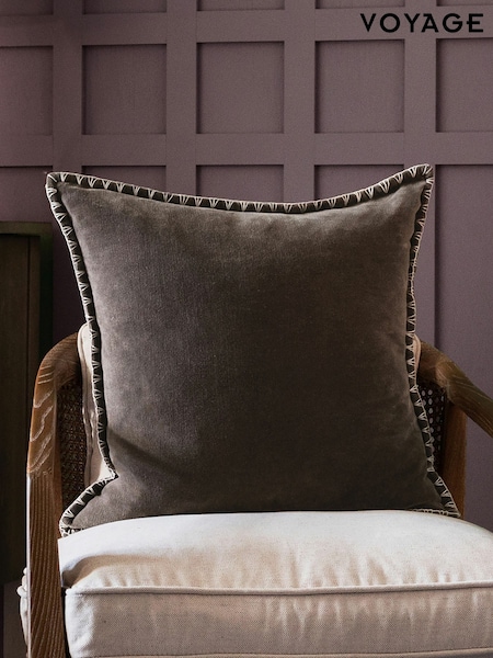 Voyage Iron Stitch Plain Blanket Stitched Cushion (K87875) | £32