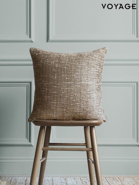 Voyage Desert Brown 50 x 50cm Rainfall Textured Pleated Cushion (K87883) | £30