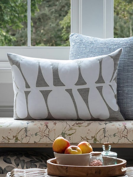 Voyage Steel Guava Floral 100% Cotton Cushion (K87885) | £36