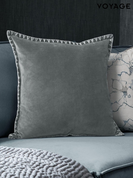 Voyage Steel Stitch Plain Blanket Stitched Cushion (K87886) | £32