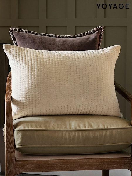 Voyage Quartz Cream 40 x 60cm Haze Velvet Cushion (K87902) | £34