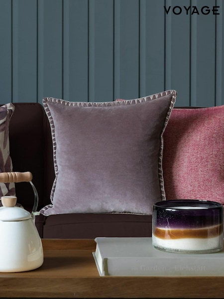 Voyage Lavender Stitch Plain Blanket Stitched Cushion (K87909) | £32