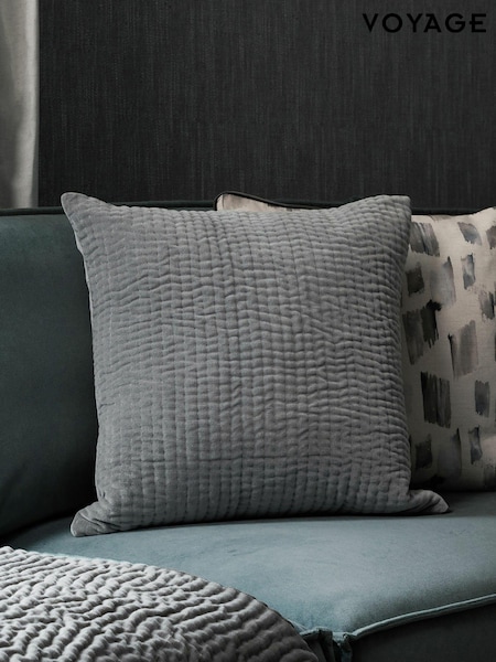 Voyage Steel Grey 50 x 50cm Haze Velvet Cushion (K87953) | £34