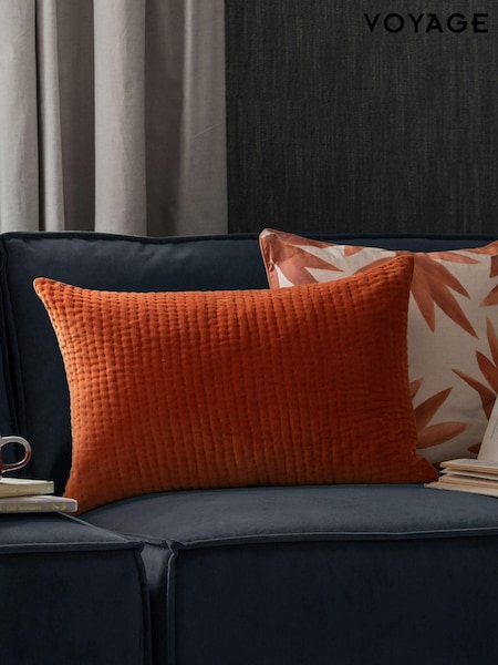 Voyage Sunset Orange 40 x 60cm Haze Velvet Cushion (K87957) | £34