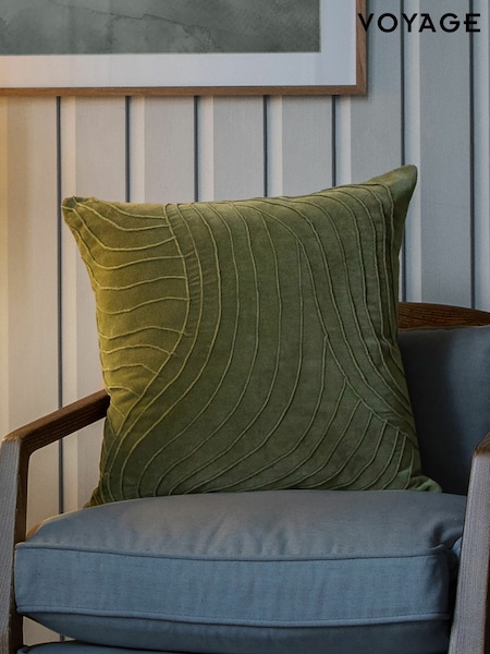 Voyage Sage Waterfall Abstract Cushion (K87977) | £34