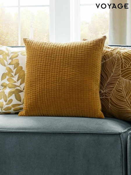 Voyage Mustard Yellow 50 x 50cm Haze Velvet Cushion (K87982) | £34